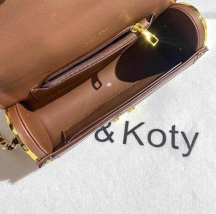 Checkered Print Cylindrical Crossbody Bag