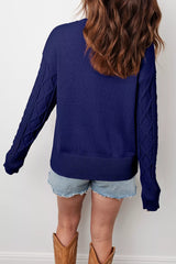 Classic Texture Knit Long Sleeve Sweater