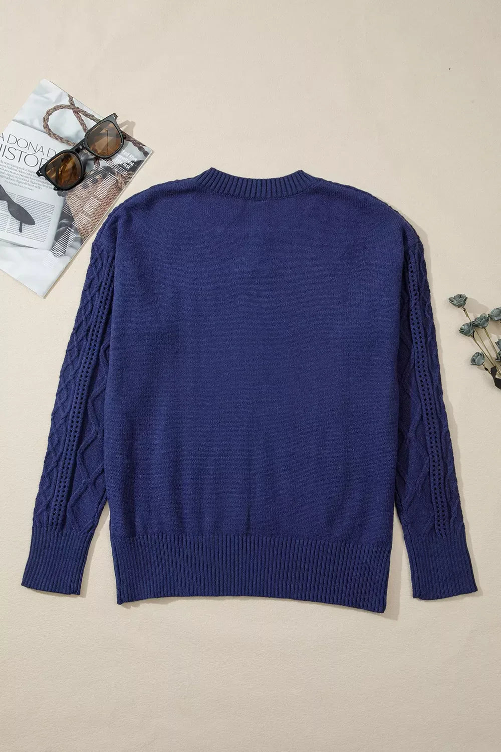 Classic Texture Knit Long Sleeve Sweater