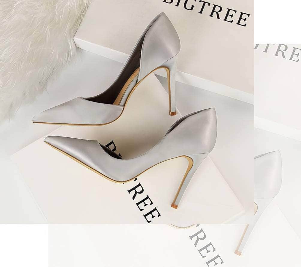Classy Pointy Toes Satin Court Stilettos
