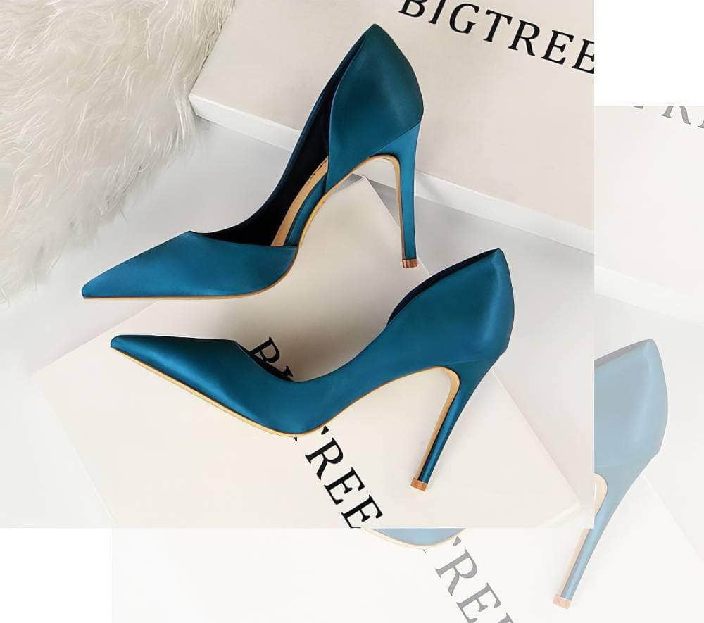 Classy Pointy Toes Satin Court Stilettos