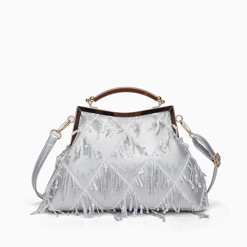 Classy Sequin Metallic Bag Silver