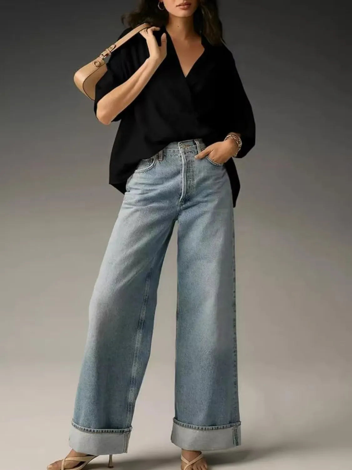 Collared Neck Half Sleeve Blouse