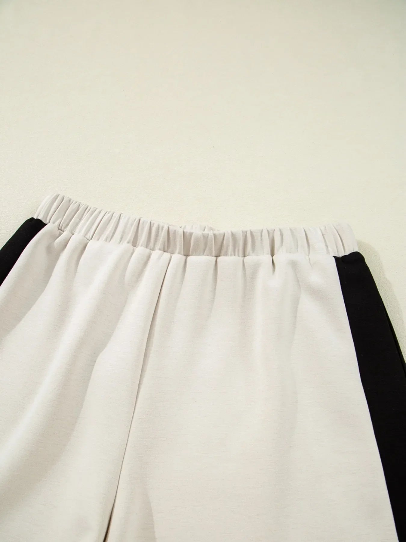 Color Block Half Zip Top and Shorts Two-Piece Set