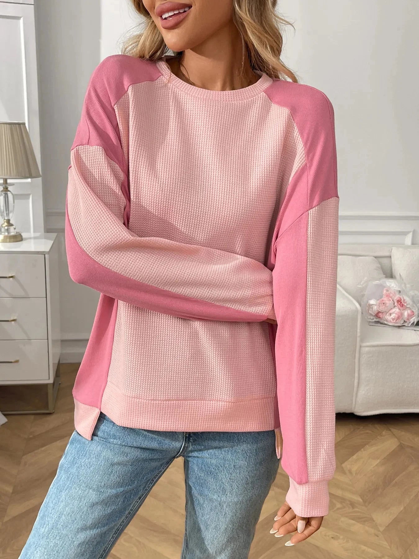 Color Block Long Sleeve Sweatshirt