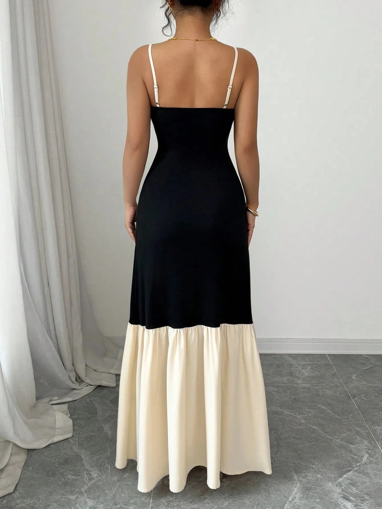 Color Block Maxi Cami Dress