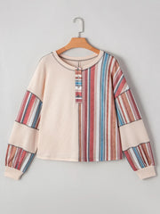 Color Block Striped Long Sleeve Top