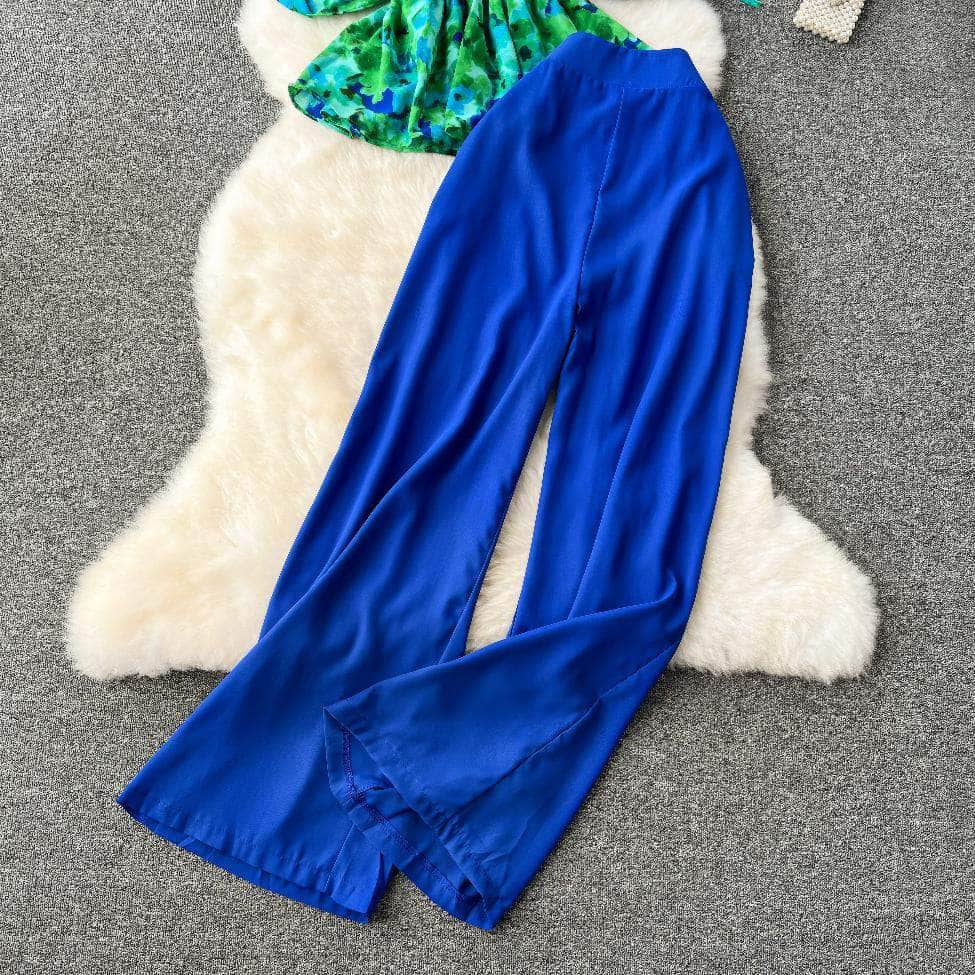 Colorblock Ruched Top High Waist Pants