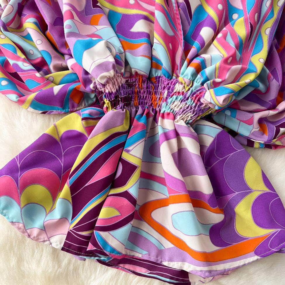 Colorblock Ruched Top High Waist Pants