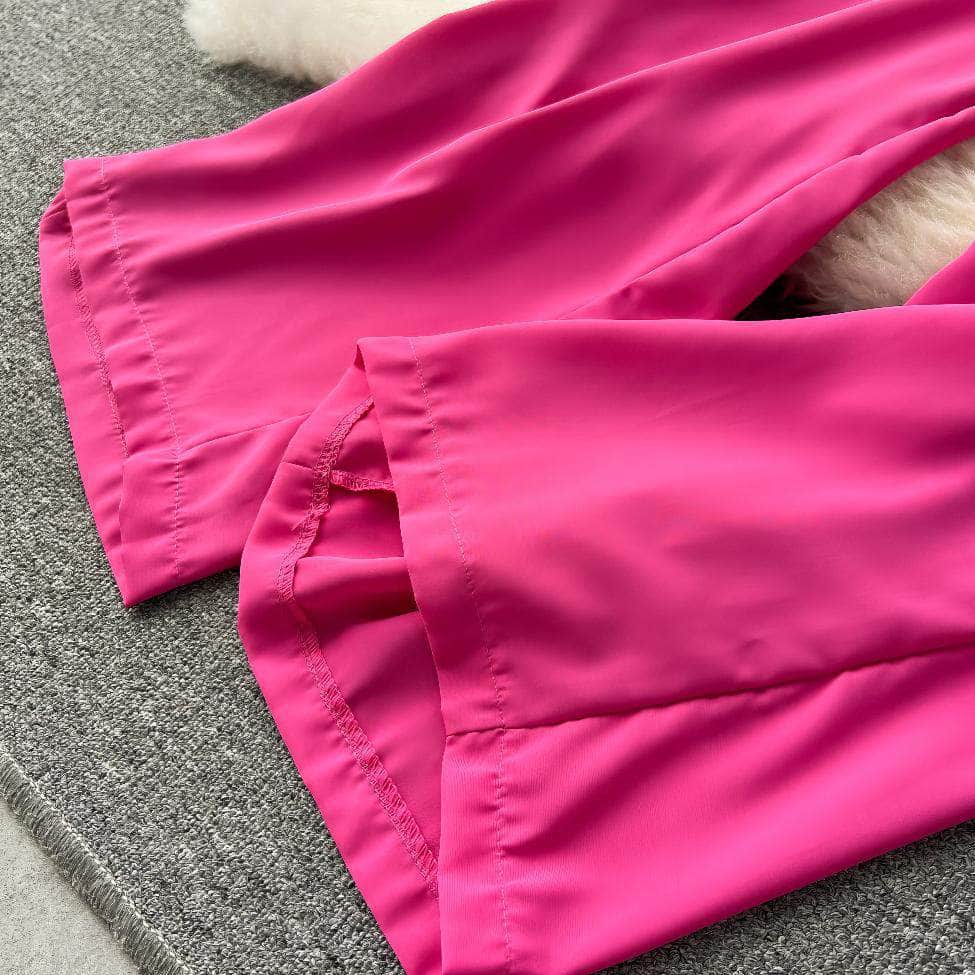 Colorblock Ruched Top High Waist Pants