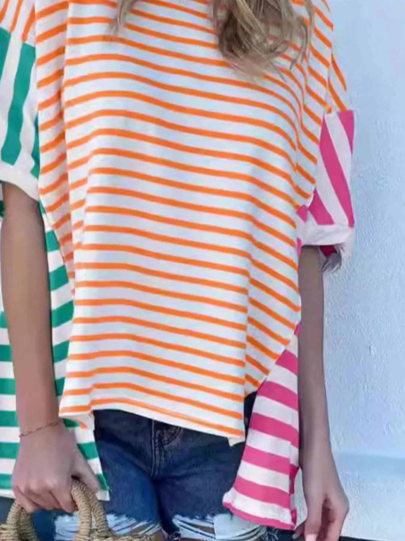 Colorful Striped Oversized T-Shirt