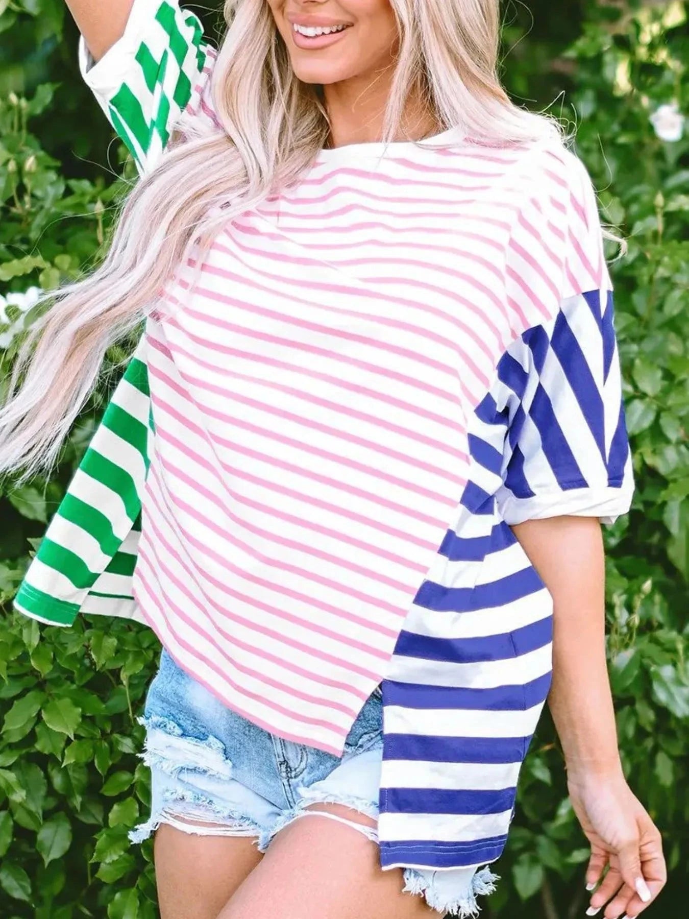 Colorful Striped Oversized T-Shirt