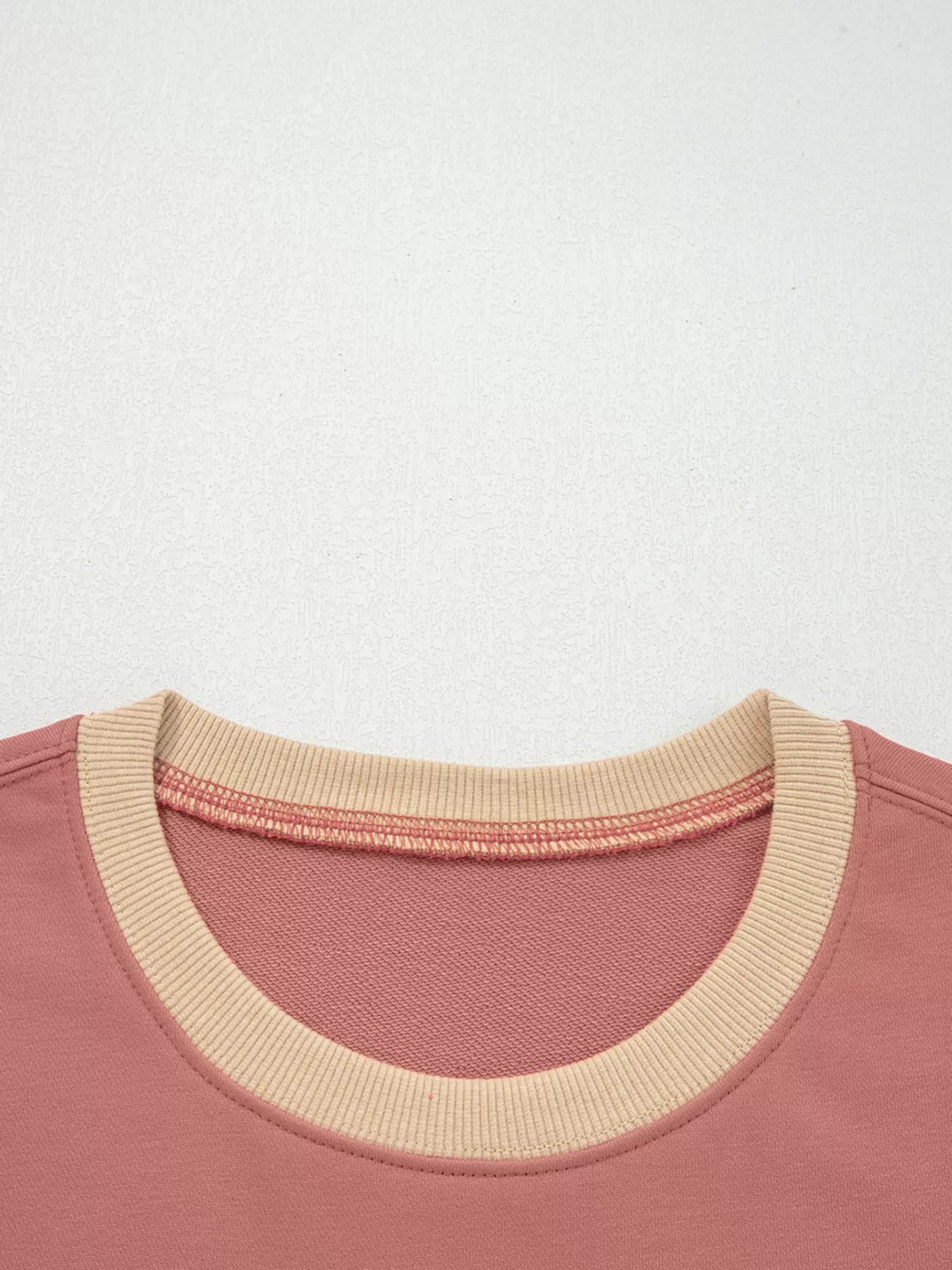 Contrast Star Patchwork Exposed Seam Uneven Hem Drop Shoulder Sweatshirt