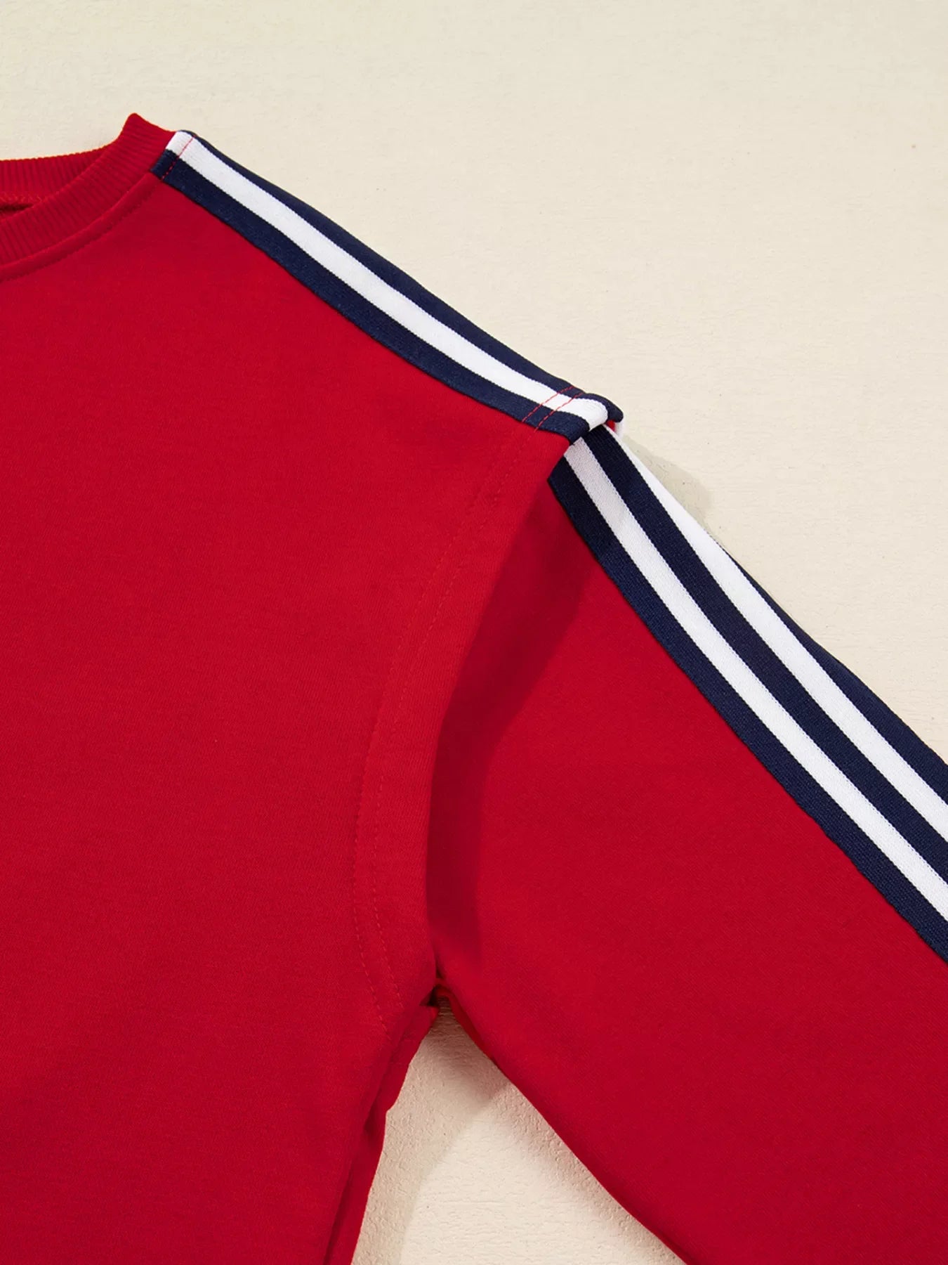 Contrast Striped Detail Varsity Sweatshirt