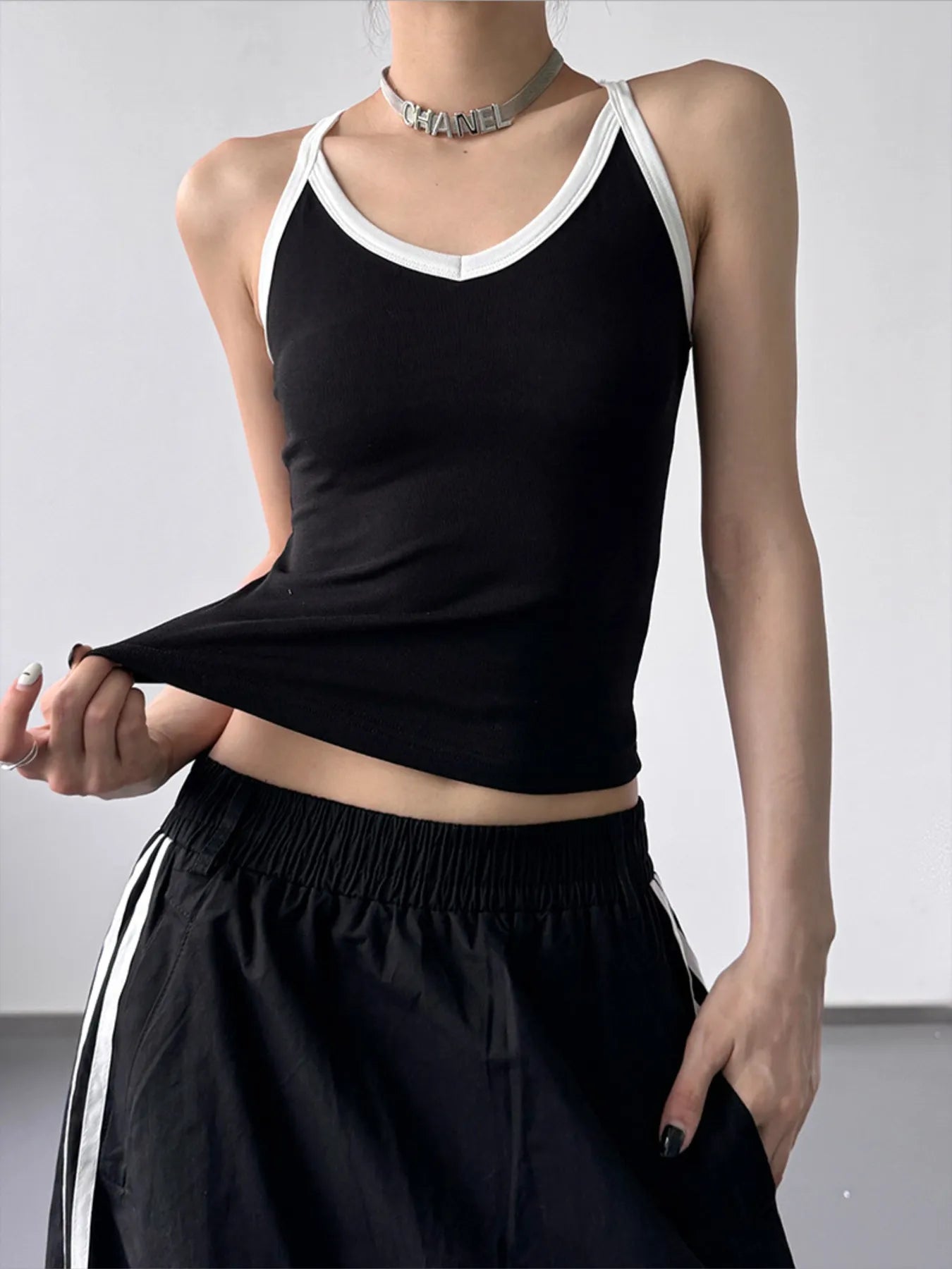 Contrast Trim Cami Top