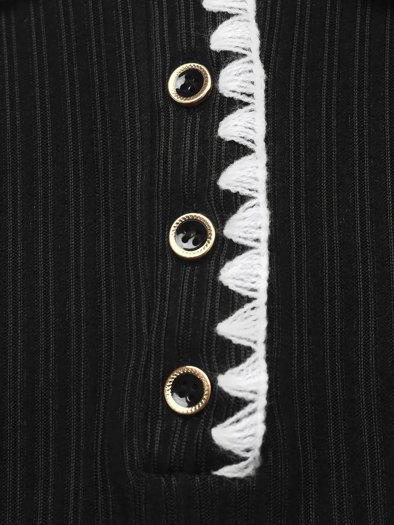 Contrast Trim Texture Long Sleeve Sweater Dress