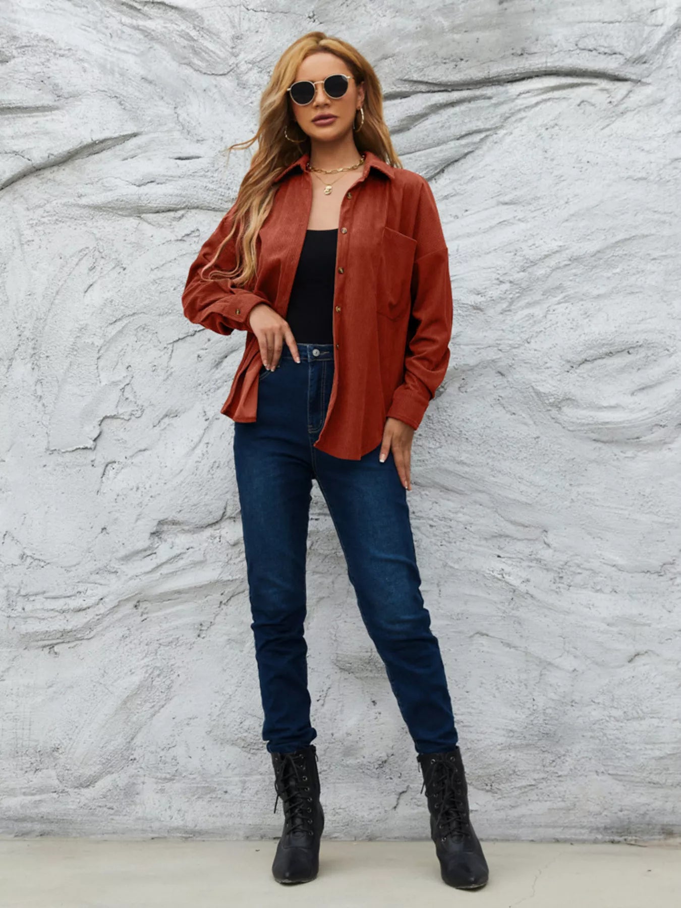 Corduroy Button-Up Shirt