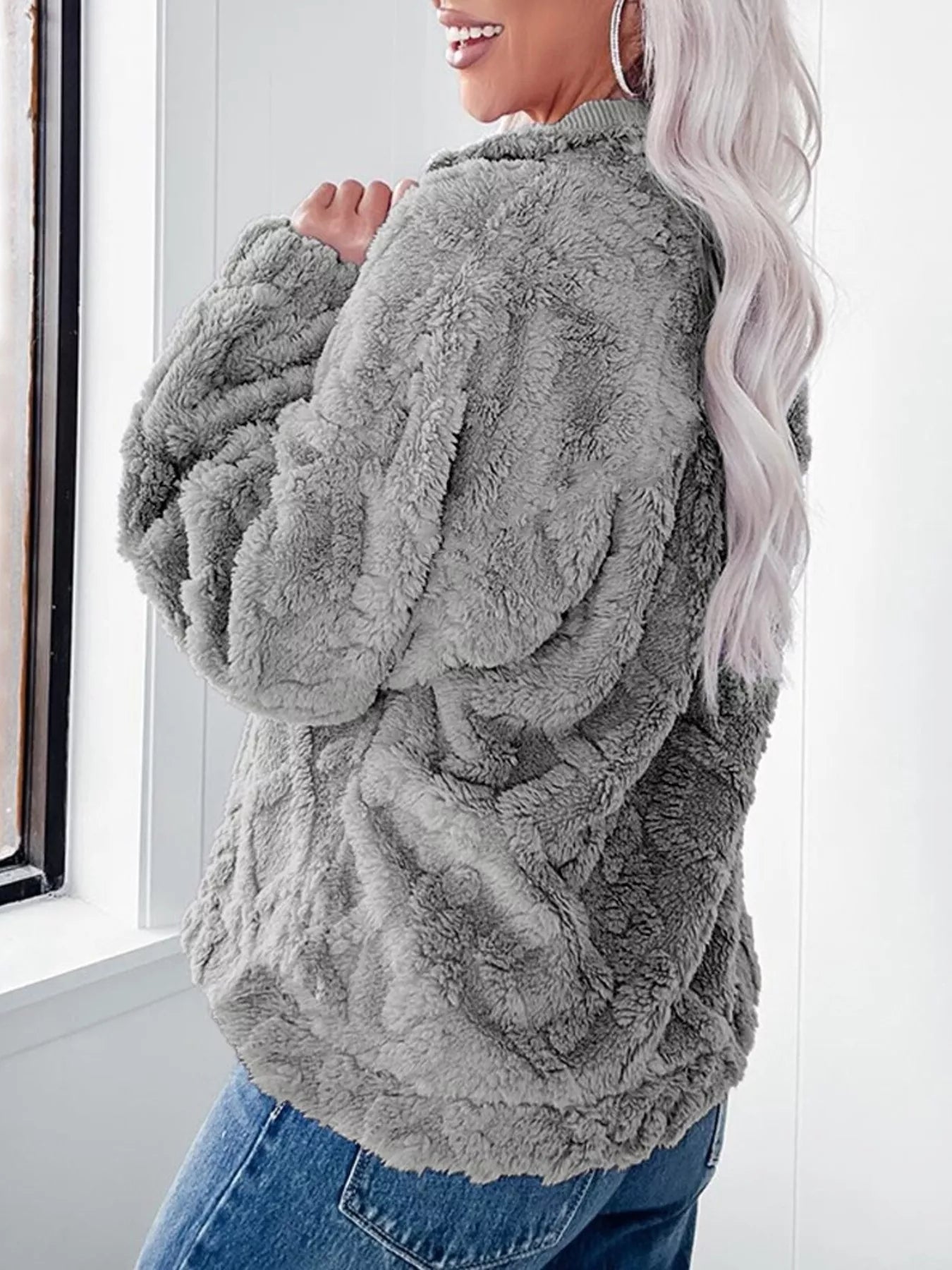 Cozy Fleece Quarter Zip Sweatshirt