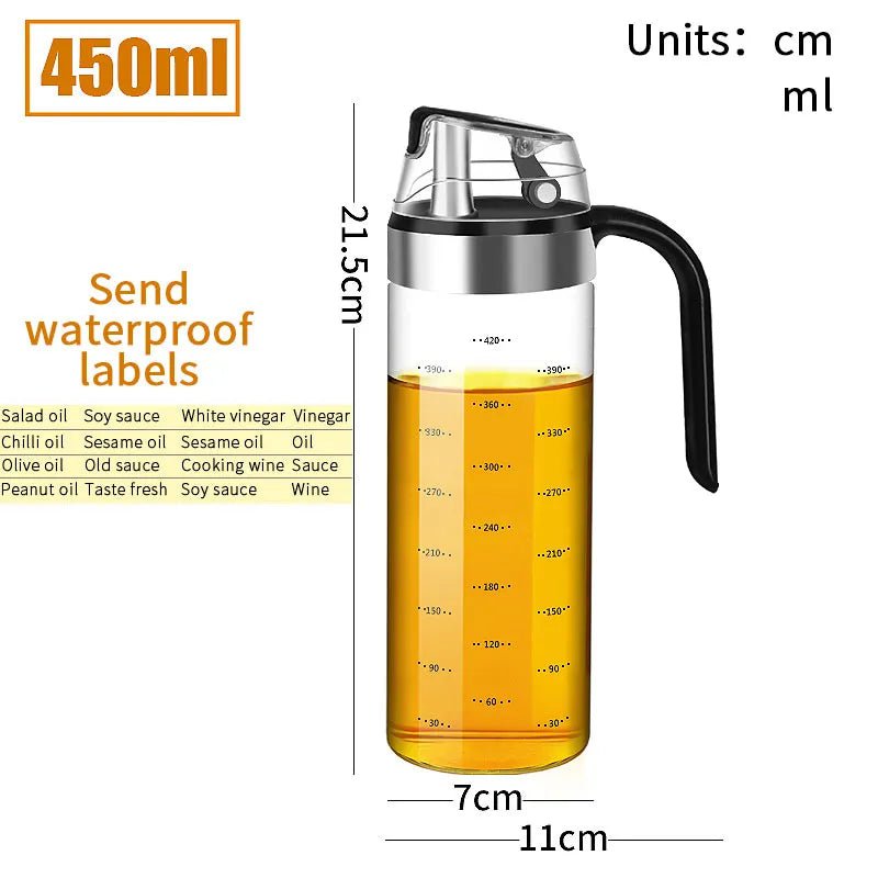 Creative Kitchen Tools: Glass Spice & Oil Dispenser Set 450ml