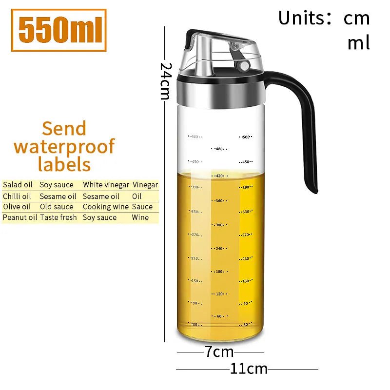 Creative Kitchen Tools: Glass Spice & Oil Dispenser Set 550ml