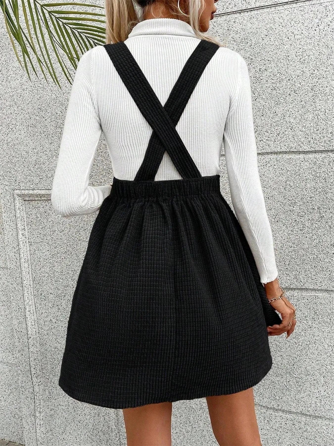 Crisscross Back Square Neck Mini Dress