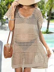 Crochet Knit Beach Cover Up Dress