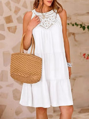 Crochet Lace Tiered Summer Dress