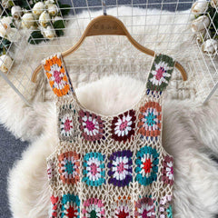 Crotchet Floral Lace Tassel Cami Dress