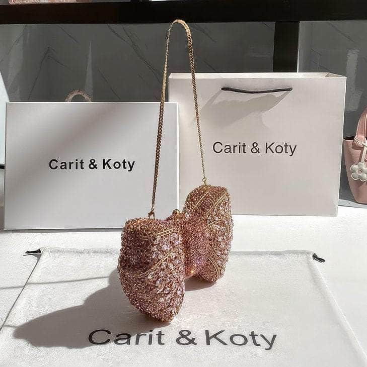 Crystal Rhinestone Bow Decor Luxury Purse