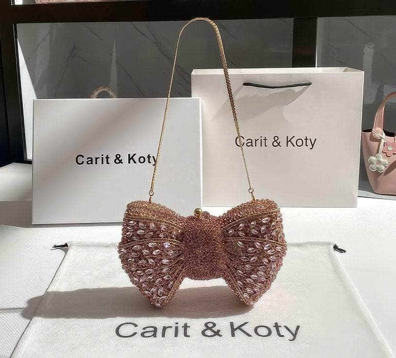 Crystal Rhinestone Bow Decor Luxury Purse