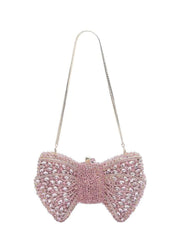 Crystal Rhinestone Bow Decor Luxury Purse
