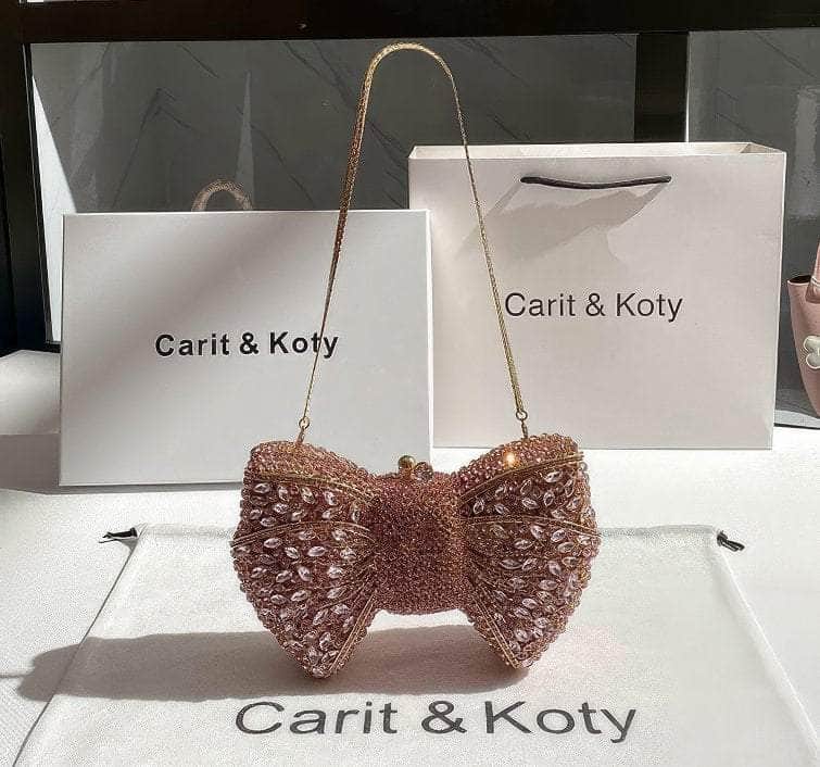 Crystal Rhinestone Bow Decor Luxury Purse