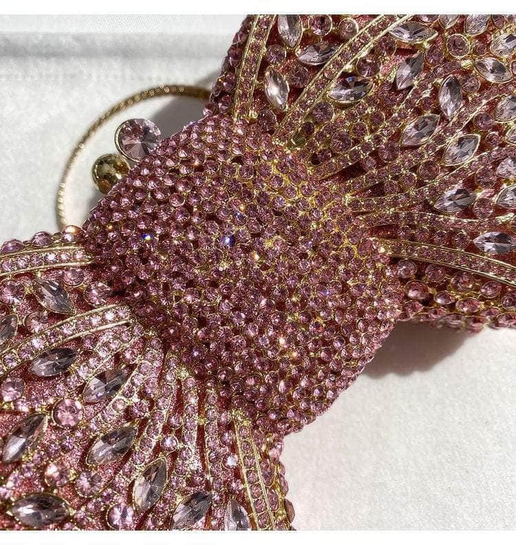 Crystal Rhinestone Bow Decor Luxury Purse