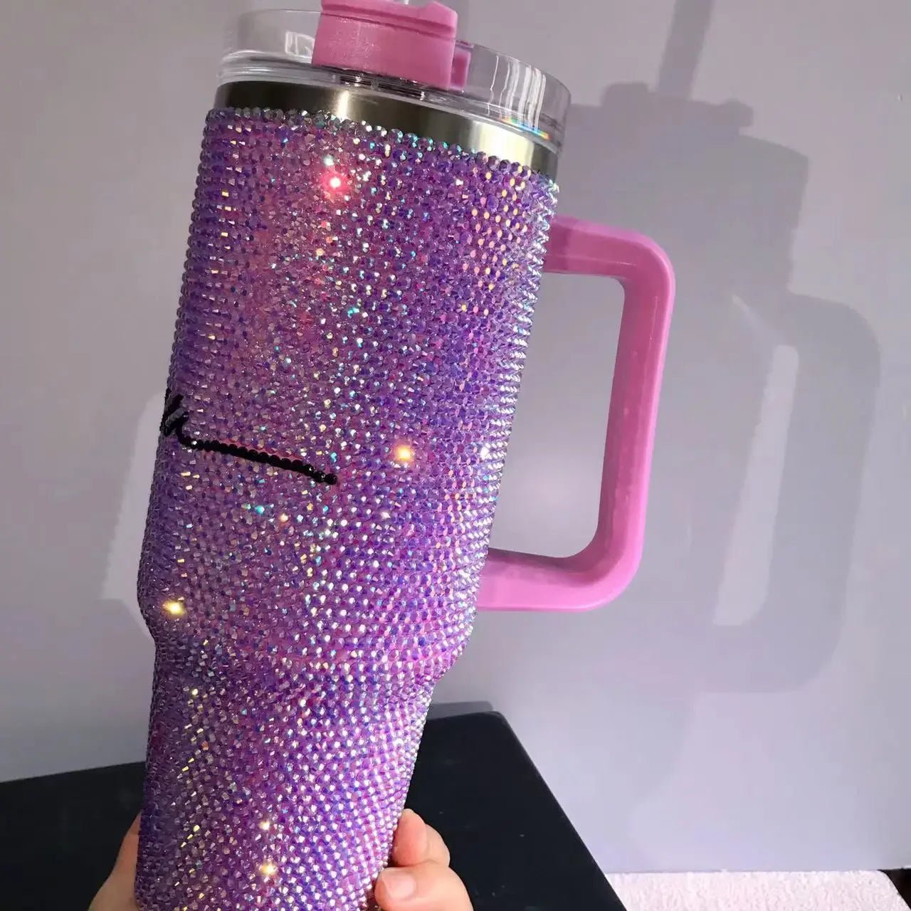 Custom 40oz Stainless Steel Tumbler: Features Handle, Lid, and Straw