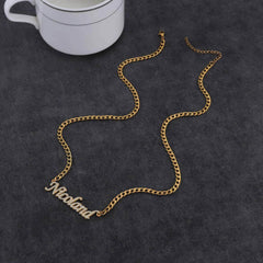 Custom Personalized Name Stainless Steel Necklace - Bling Pendant with Cubic Zircon Letters, Ideal for Women