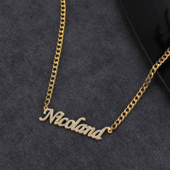Custom Personalized Name Stainless Steel Necklace - Bling Pendant with Cubic Zircon Letters, Ideal for Women