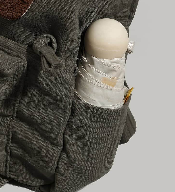 Cute Grey Patchwork Schoolbag with Dachshund Dog and Letter M Appliques