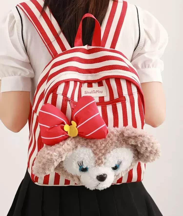 Cute Light Purple StellaLou Plush Face Pocket Schoolbag