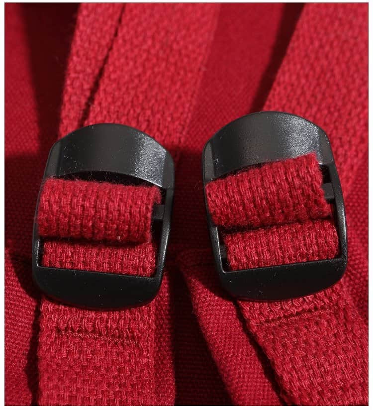 Cute Red Patchwork Schoolbag with Dog and Star Appliques