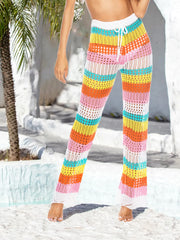 Cutout Contrast High Waist Swim Pants Multicolor / S