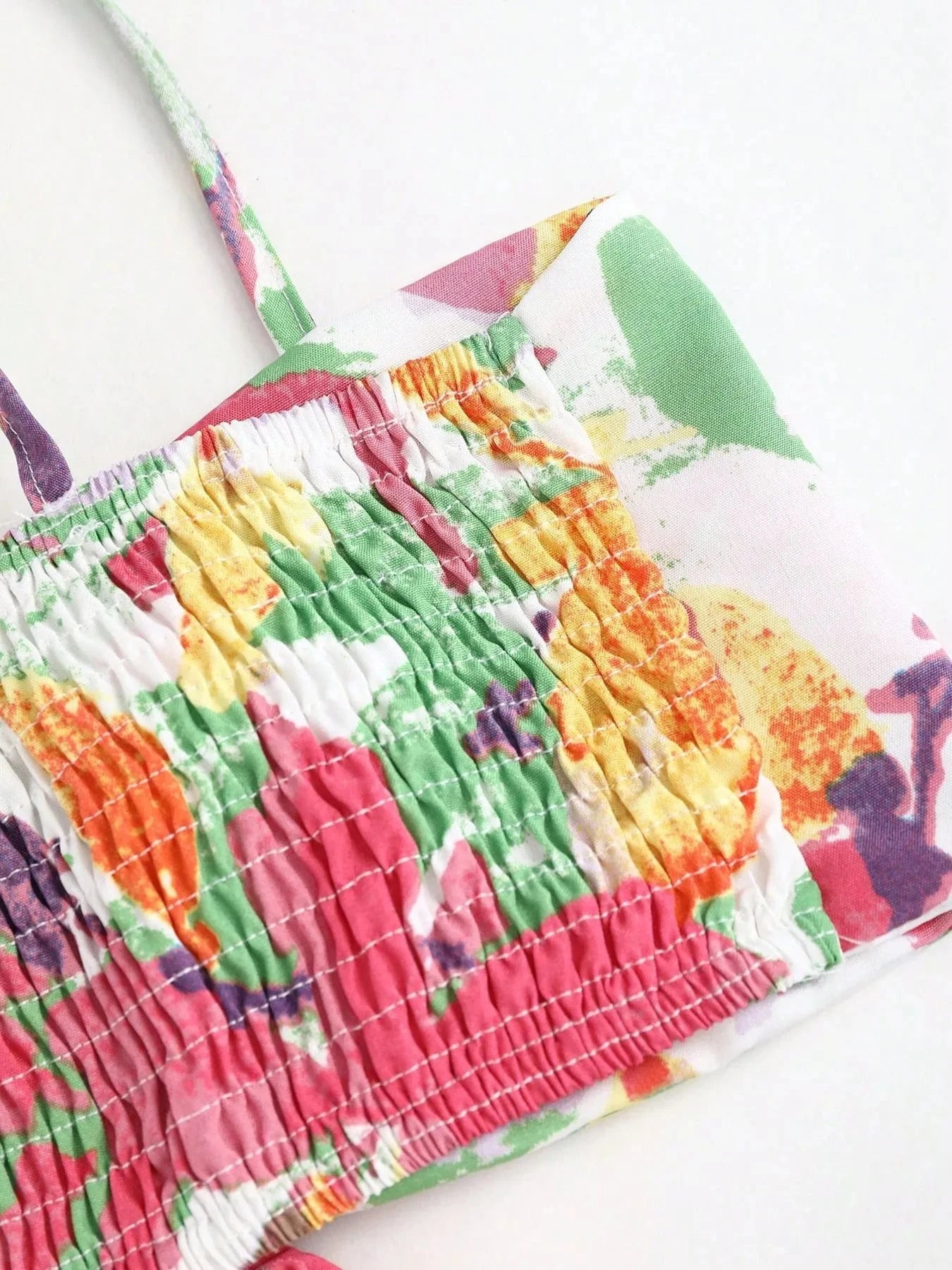 Cutout Printed Tie Shoulder Dress