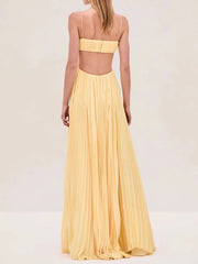 Cutout Ruched Maxi Cami Dress