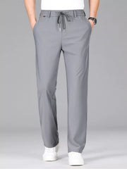 Men's lightweight casual pants with a drawstring waist.