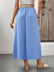 Decor Button Front Midi Skirt