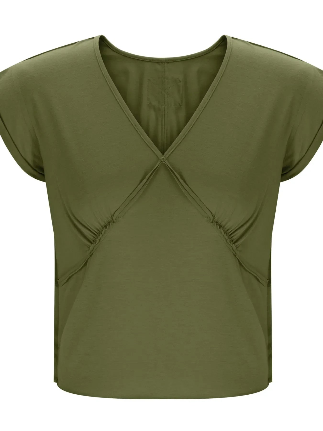 Deep V-Neck Cropped T-Shirt