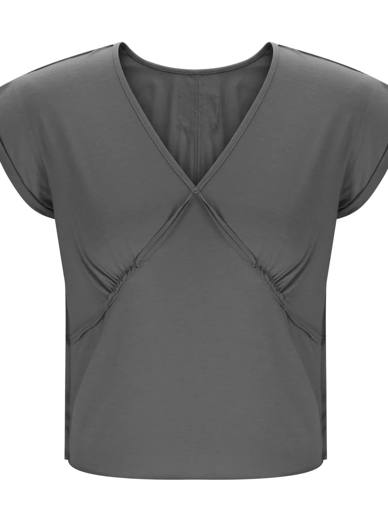 Deep V-Neck Cropped T-Shirt