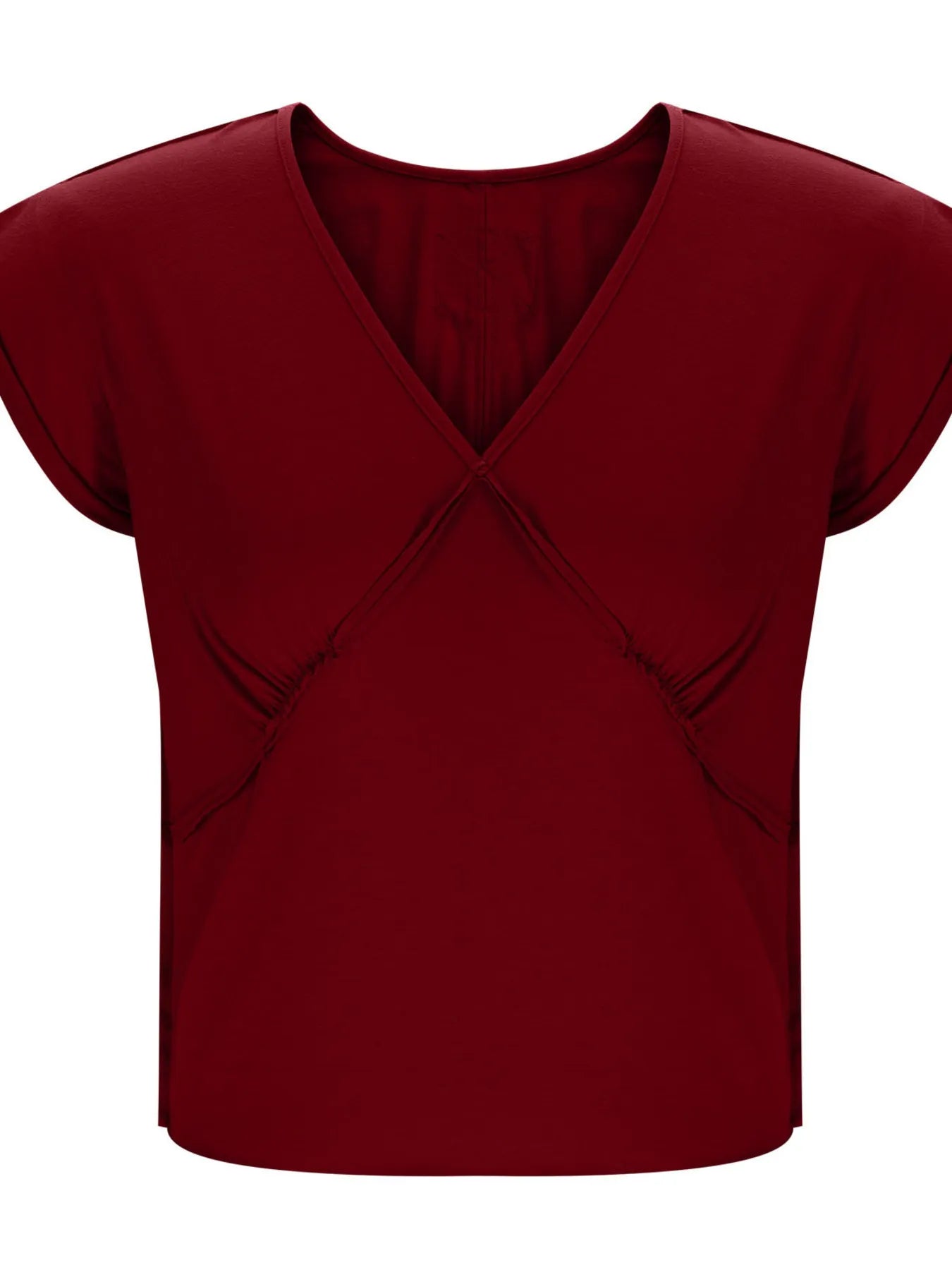 Deep V-Neck Cropped T-Shirt