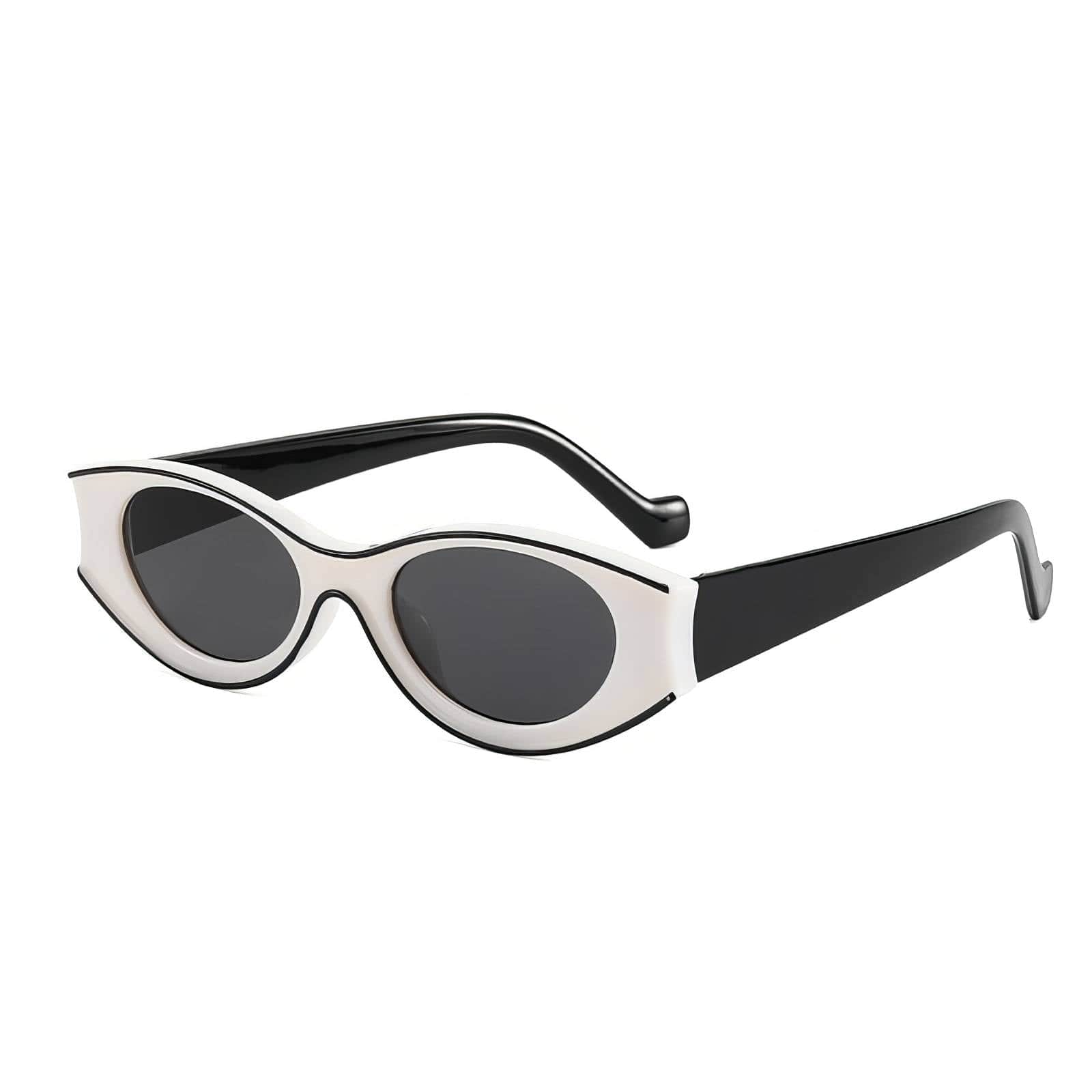 Designer Oval Eyewear Collection Black/White Gray / Resin