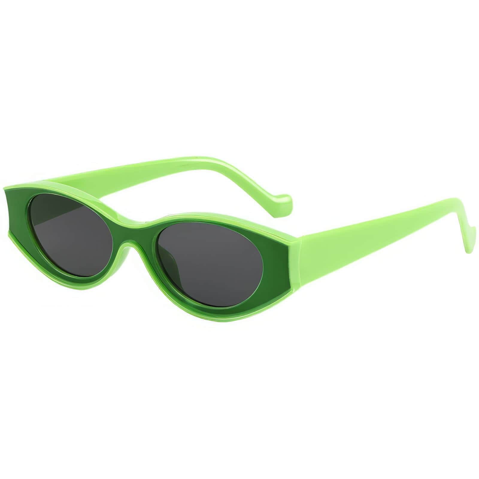 Designer Oval Eyewear Collection Green/Gray / Resin