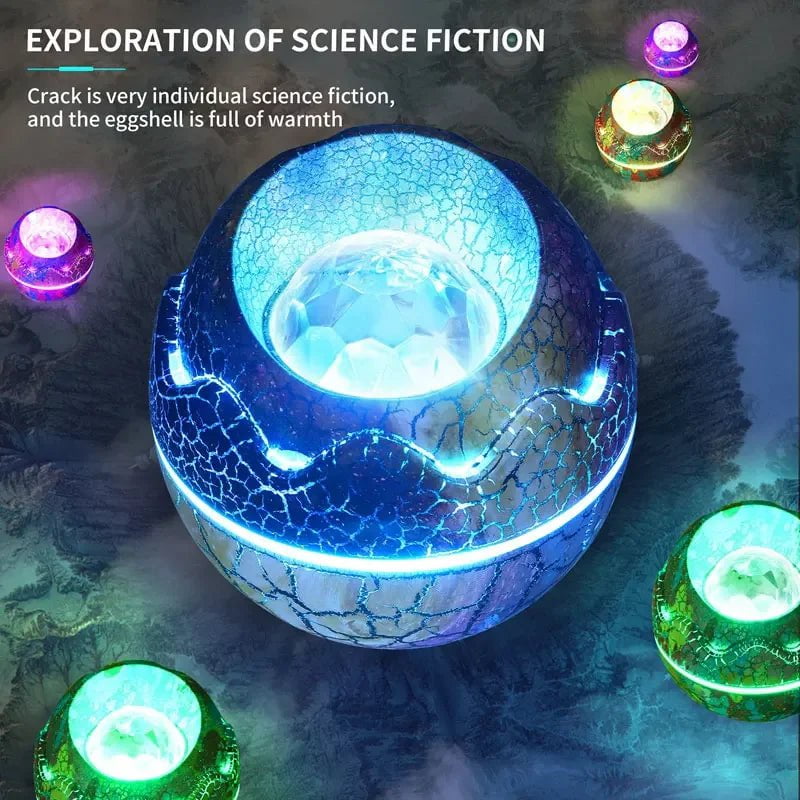 Dinosaur Egg Galaxy Projector: Starry Night Light with Bluetooth Speakers, LED Nebula Lamp - Cute Gaming Room Decor and Kids Gift